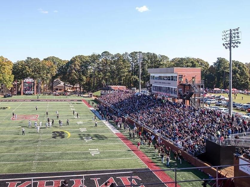 The full football stadium on gameday